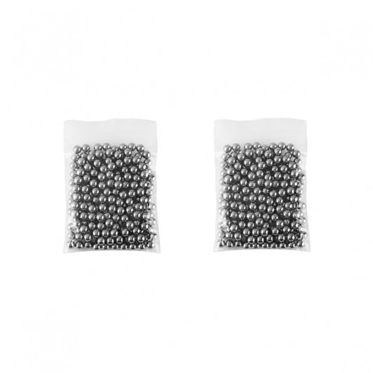 Set 200 bile metalice pentru airsoft si prastie 6 mm, argintiu