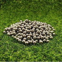 Set 300 bile metalice pentru airsoft si prastie 6 mm, argintiu