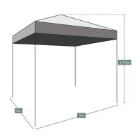 Cort pavilion pliabil, 3x3 m, cadru metal cu panza impermeabila pentru Curte, Gradina, Evenimente, A