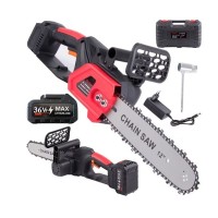 Drujba Electrica 1200W, 2 Acumulatori 36V, Lama 30 cm, 4200 RPM, Portabila, accesorii incluse