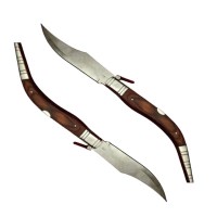 Set doua bricege de vanatoare cricket, lamă oțel inoxidabil, maro, 38 cm