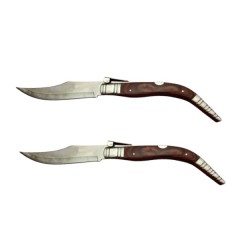 Set doua bricege de vanatoare cricket, lamă oțel inoxidabil, maro, 50 cm
