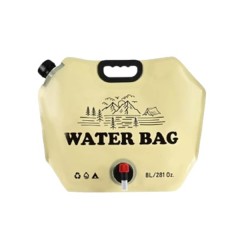 Sac de apa pliabil 8L, pentru camping si calatorii, bej