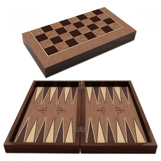 Cutie de table, MDF, rezistenta la zgarieturi, inchidere magnetica, 25 x 49 x 6 cm, maro/bej