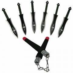 Set antrenament, nunceag si cutite de aruncat, multicolor Set antrenament, nunceag si cutite de aruncat, multicolor