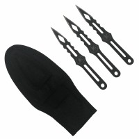 Set 9 cutite de aruncat, otel inoxidabil , negru