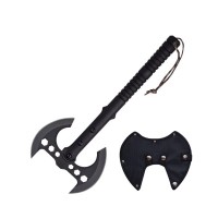 Topor multifunctional, tais dublu, 40 cm, negru
