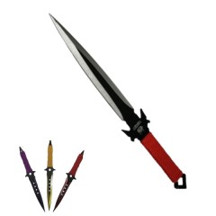 Set de vanatoare, Sabie Red Ronin si set trei cutite de aruncat, otel inoxidabil, negru