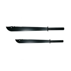 Set doua sabii vanatoare, Ninja Blade, maner metal, 83 cm/50 cm, negru, teaca inclusa