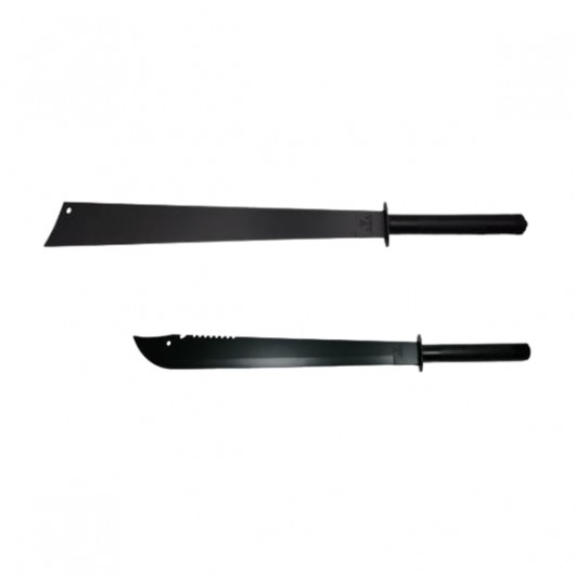 Set doua sabii vanatoare, maner metal, 81 cm/50 cm, negru, teaca inclusa