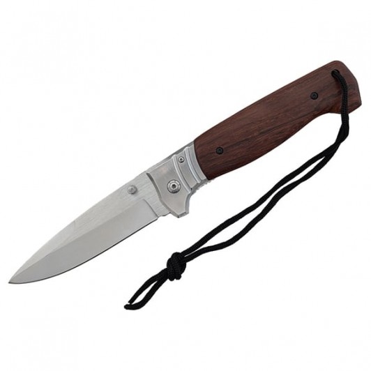 Cutit de vanatoare pliabil, maner lemn, 28 cm, maro Cutit de vanatoare pliabil, maner lemn, 28 cm, maro