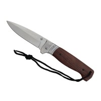 Cutit de vanatoare pliabil, maner lemn, 28 cm, maro