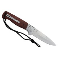 Cutit de vanatoare pliabil, maner lemn, 28 cm, maro