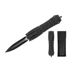 Cutit automat cu arc, otel inoxidabil, 24 cm, negru Cutit automat cu arc, otel inoxidabil, 24 cm, negru