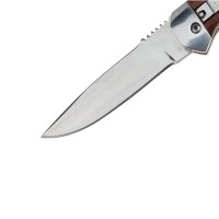 Cutit automat cu arc, otel inoxidabil, 21 cm, maro Cutit automat cu arc, otel inoxidabil, 21 cm, maro