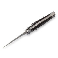 Cutit automat cu arc, otel inoxidabil, 21 cm, negru Cutit automat cu arc, otel inoxidabil, 21 cm, negru