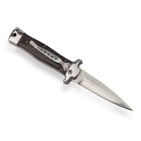 Cutit automat cu arc, otel inoxidabil, 21 cm, negru Cutit automat cu arc, otel inoxidabil, 21 cm, negru