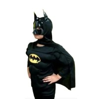 Costum Batman cu muschi, masca si pelerina, carnaval, 7-9 ani, 120-130 cm Costum Batman cu muschi, masca si pelerina, carnaval, 7-9 ani, 120-130 cm