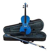 Set vioara clasica si arcus 1/8 suplimentar, marime 4/4, lemn, albastra, toc din material