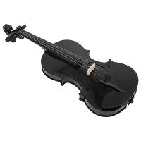 Set vioară clasică din lemn pentru copii 1/8 si arcus 1/8, 43 cm, finisaj lucios negru