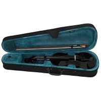 Set vioară clasică din lemn pentru copii 1/8 si arcus 1/8, 43 cm, finisaj lucios negru