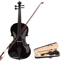 Vioara clasica din lemn 3/4 si arcus 1/8 suplimenta, toc inclus, negru Vioara clasica din lemn 3/4 si arcus 1/8 suplimenta, toc inclus, negru