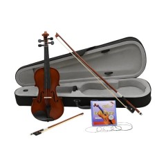 Set vioara clasica din lemn 1/8, doua arcusuri si set corzi, DEPOX®, toc inclus