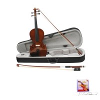 Set vioara clasica din lemn 1/8, doua arcusuri si set corzi, DEPOX®, toc inclus
