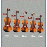 Set vioara clasica din lemn 1/8, doua arcusuri si doua seturi corzi, toc inclus