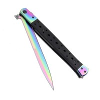 Briceag tip Stiletto, multicolor, deschidere manuala, lungime 33 cm, lama metalica