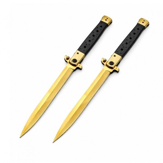 Set 2 Bricege tip Stiletto, deschidere manuala, 33 cm, lama metalica aurie Set 2 Bricege tip Stiletto, deschidere manuala, 33 cm, lama metalica aurie