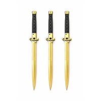 Set 3 Bricege tip Stiletto, deschidere manuala, 33 cm, lama metalica aurie Set 3 Bricege tip Stiletto, deschidere manuala, 33 cm, lama metalica aurie