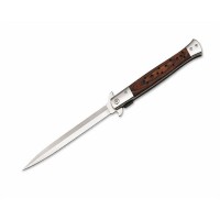 Briceag tip Stiletto, deschidere manuala, lungime 33 cm, lama metalica, maro, lemn