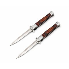 Set 2 Bricege tip Stiletto, deschidere manuala, lungime 33 cm, lama metalica, maro, lemn