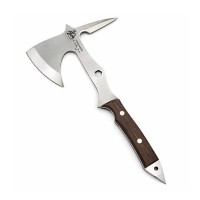 Topor multifunctional din otel cu maner ergonomic si spargator geam, 53 cm, maro