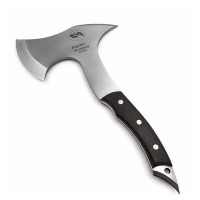 Topor multifunctional din otel cu maner ergonomic si spargator geam, 31 cm, maro