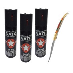 Set model spaniol 15 cm si trei sprayuri cu piper, auto-aparare, 90 ml