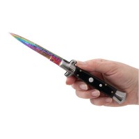 Cuțit pliabil cu arc,  design italian clasic, husă inclusă, 22 cm, multicolor