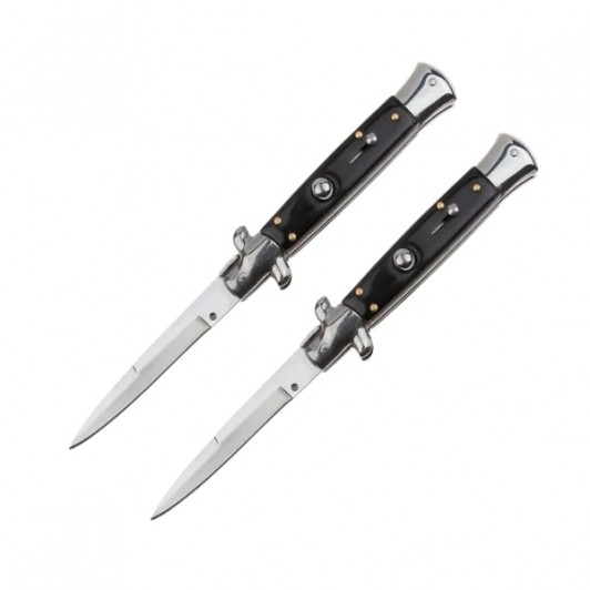 Set doua bricege automate DEPOX®, otel inoxidabil, 22 cm, negru, husa inclusa Set doua bricege automate DEPOX®, otel inoxidabil, 22 cm, negru, husa inclusa