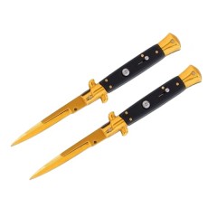 Set doua bricege cu arc, DEPOX®, design italian clasic, husă inclusă, 22 cm, auriu