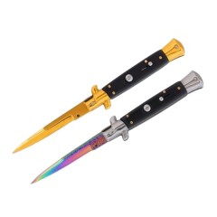 Set doua bricege cu arc, DEPOX®, design italian clasic, husă inclusă, 22 cm, auriu/multicolor