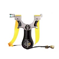 Praștie de precizie multifuncțională cu laser, DEPOX®, metal cu vizor optic, 2 elastice de rezervă