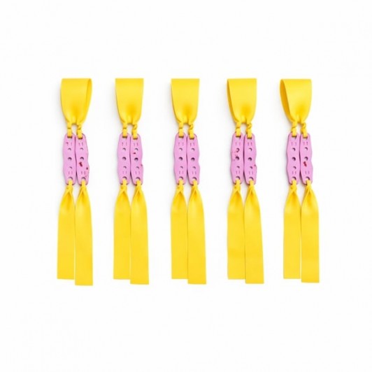 Set 5 benzi de schimb pentru praștie,  cauciuc plat premium, galben,0.5 mm