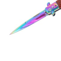 Cuțit pliabil cu arc sicilian,  DEPOX®, lamă curcubeu, oțel inoxidabil 420, deschidere automată, 22 cm