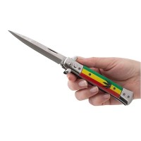 Cuțit pliabil cu arc sicilian,  deschidere automată, 22 cm, multicolor