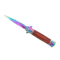 Set doua cutite pliabile cu arc,  oțel inoxidabil 420, deschidere automată, 22 cm