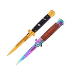 Set doua bricege, DEPOX®, finisaj auriu – design italian clasic, husă inclusă, 22 cm, auriu/multicol