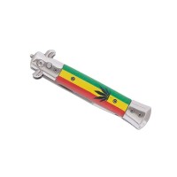 Set de doua cutite pliabile cu arc sicilian,  deschidere automată, 22 cm, multicolor