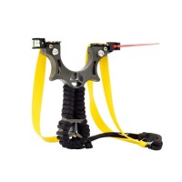 Praștie de precizie din rasina cu laser, DEPOX®, 2 elastice de rezervă, 11 cm, negru - Copie