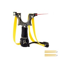Praștie de precizie din rasina cu laser, 2 elastice de rezervă, 11 cm, negru - Copie